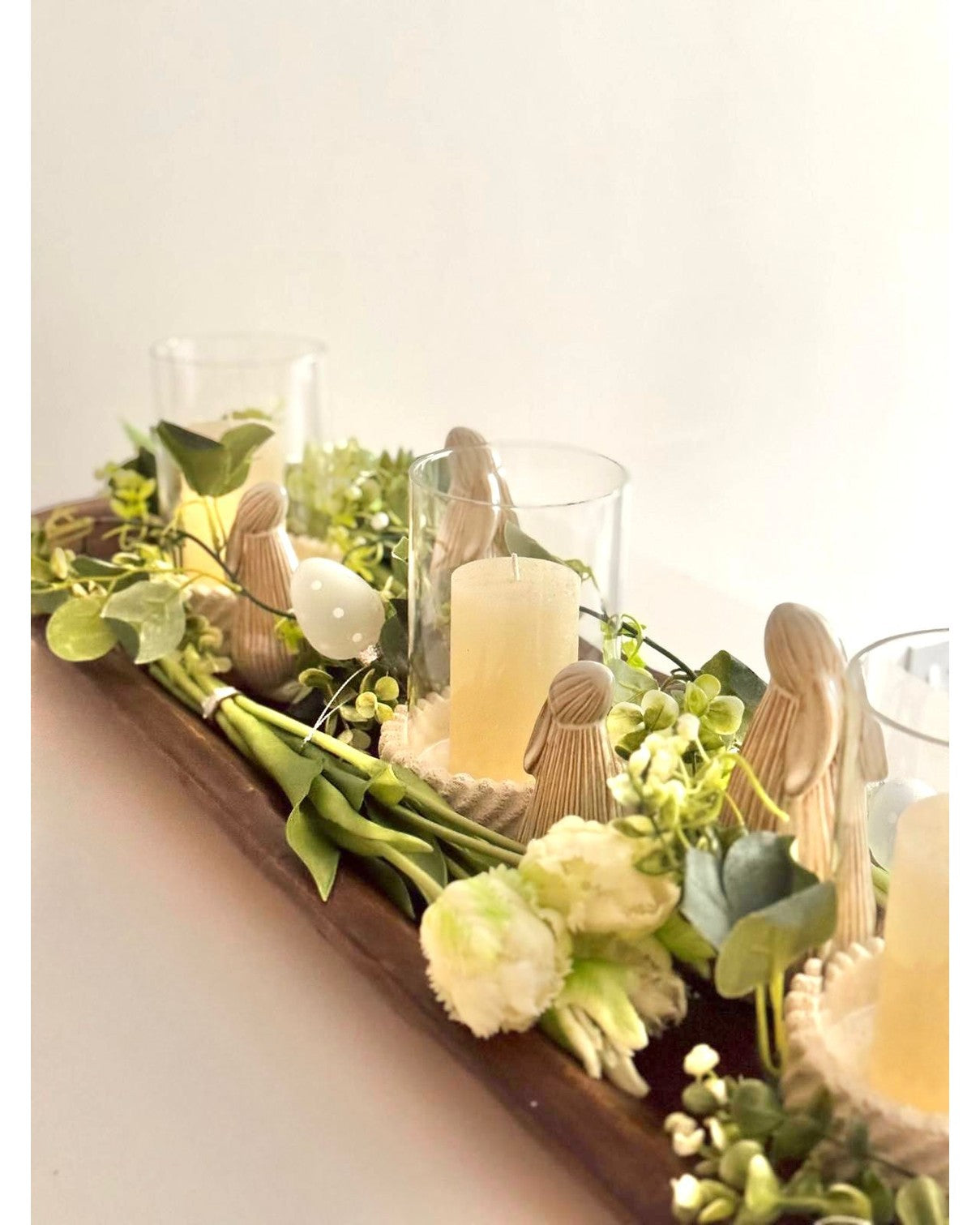 Natural Glazed Ribbed Stargazing Bunny Rabbits - Set of Two