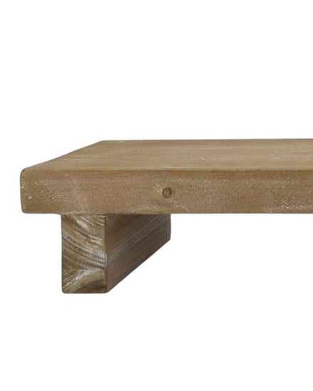 Natural wooden rectangle rustic display riser with farmhouse styling