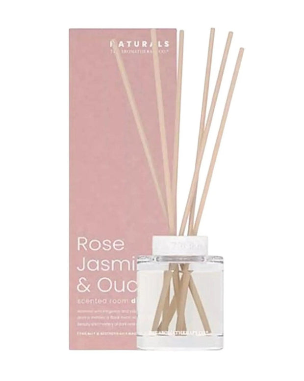 Naturals Luxury Glass Reed Diffuser - Rose Jasmine & Oud - Reed DiffuserReed Diffuser - Lulu Loves Home