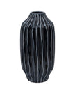 Navy Blue Organic Ribbed Vase