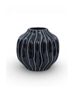 Navy Blue Organic Ribbed Vase