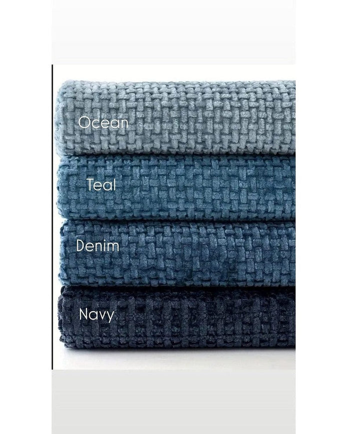 Navy Blue Woven Design Cushion Cover