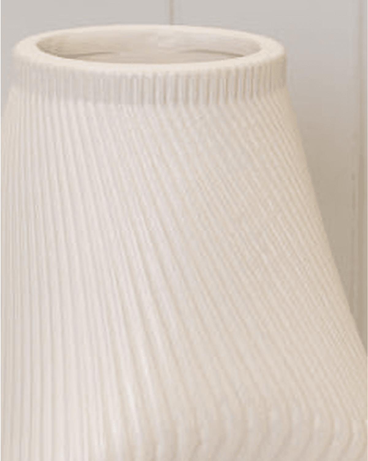 Neutral Ceramic Sculptural Ribbed Vase