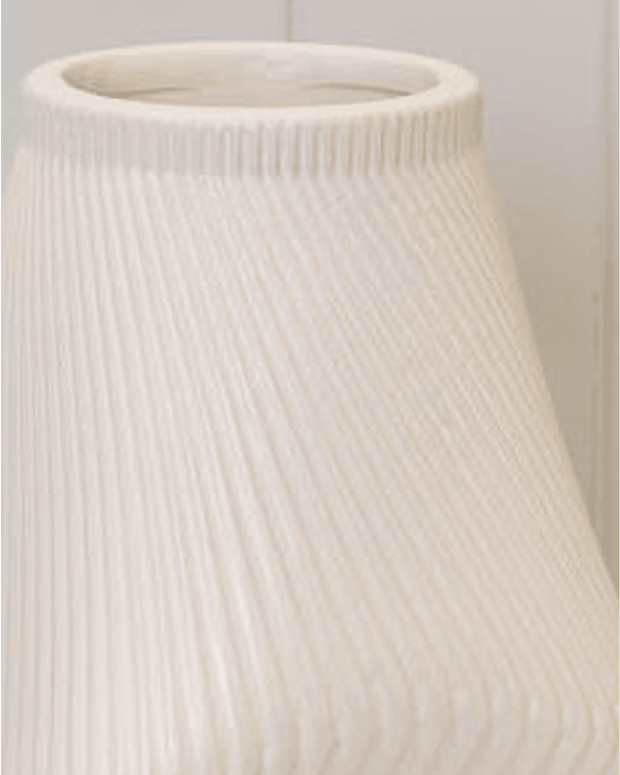 Neutral Ceramic Sculptural Ribbed Vase