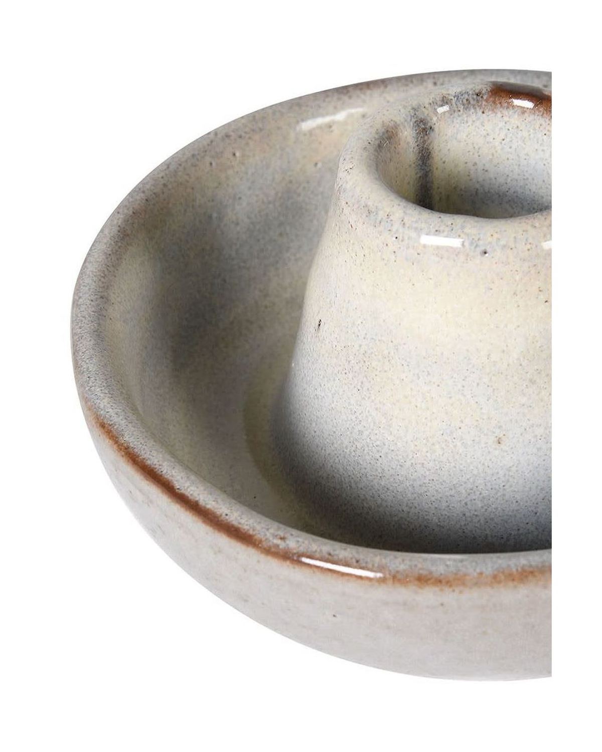 Neutral Ceramic Stoneware Rustic Dinner Candle Holder