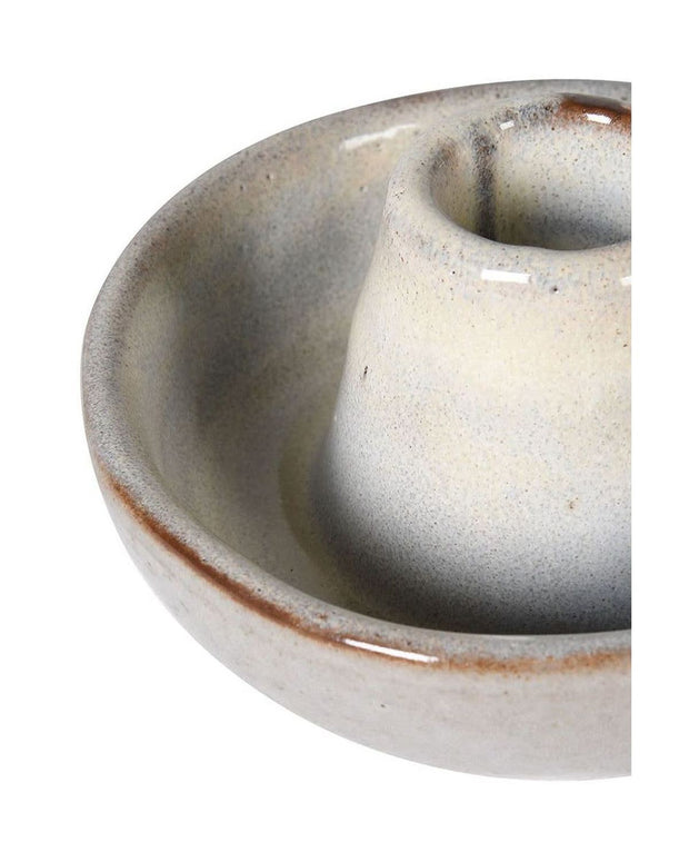 Neutral Ceramic Stoneware Rustic Dinner Candle Holder
