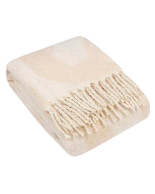 Neutral Peach Beige Fluffy Throw Blanket