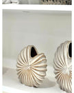 Neutral Spiral Shell Vase