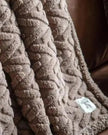 Neutral Taupe Brown Herringbone Sherpa Blanket Throw - Soft FurnishingsSoft Furnishings - Lulu Loves Home