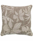 Neutral Taupe Floral Print On Loose Weave Cushion Cover - Soft FurnishingsSoft Furnishings - Lulu Loves Home