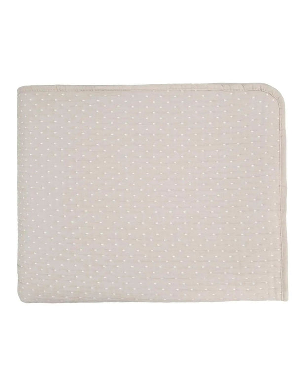 Neutral Taupe Tactile Jacquard Dot Queen Sized Quilt - Soft FurnishingsSoft Furnishings - Lulu Loves Home