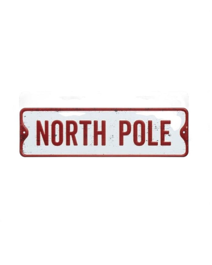 North Pole Metal Sign