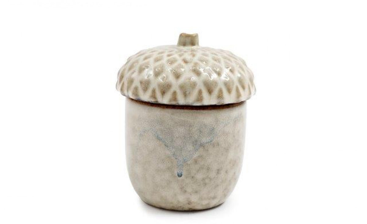Neutral Ceramic Acorn Pot