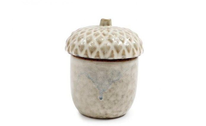 Neutral Ceramic Acorn Pot