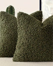Olive Green Boucle Cushion Cover
