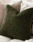 Olive Green Boucle Cushion Cover