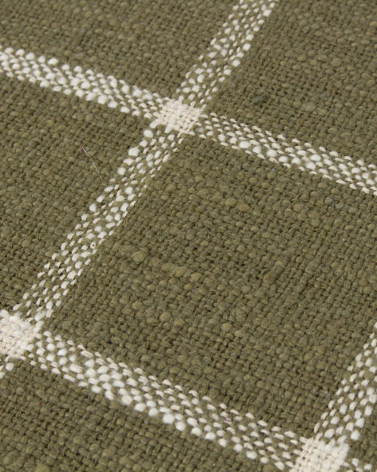 Olive Green Checked Throw Blanket