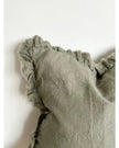 Olive Green Ruffled Edge Linen Cushion Cover - Soft FurnishingsSoft Furnishings - Lulu Loves Home