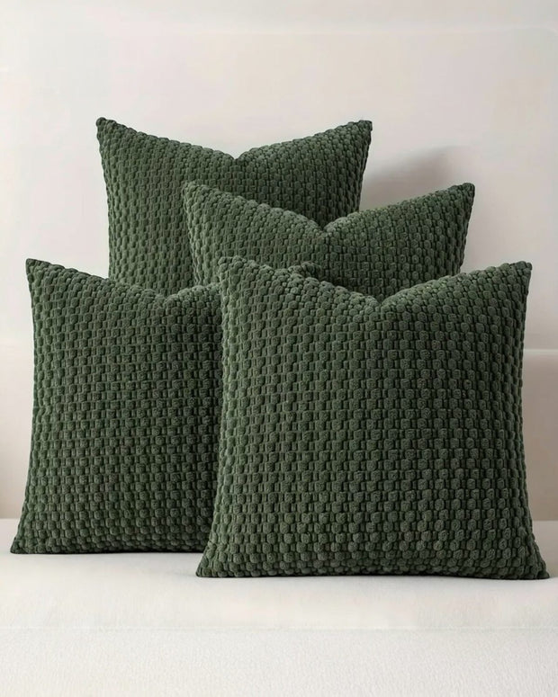Olive Green Honeycomb Woven Design Cushion Cover - PRE ORDER TWO WEEK DELIVERY