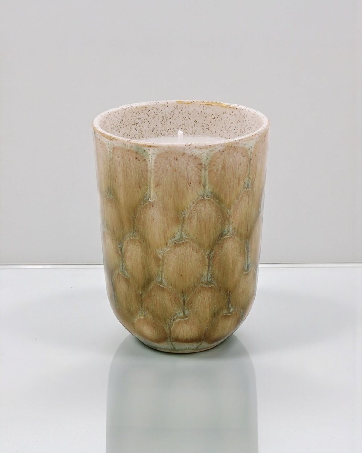 Olive Green Tortoise Shell Candle