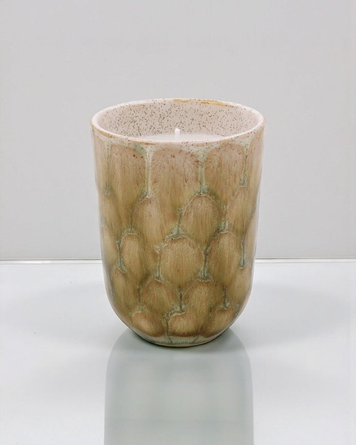 Olive Green Tortoise Shell Candle