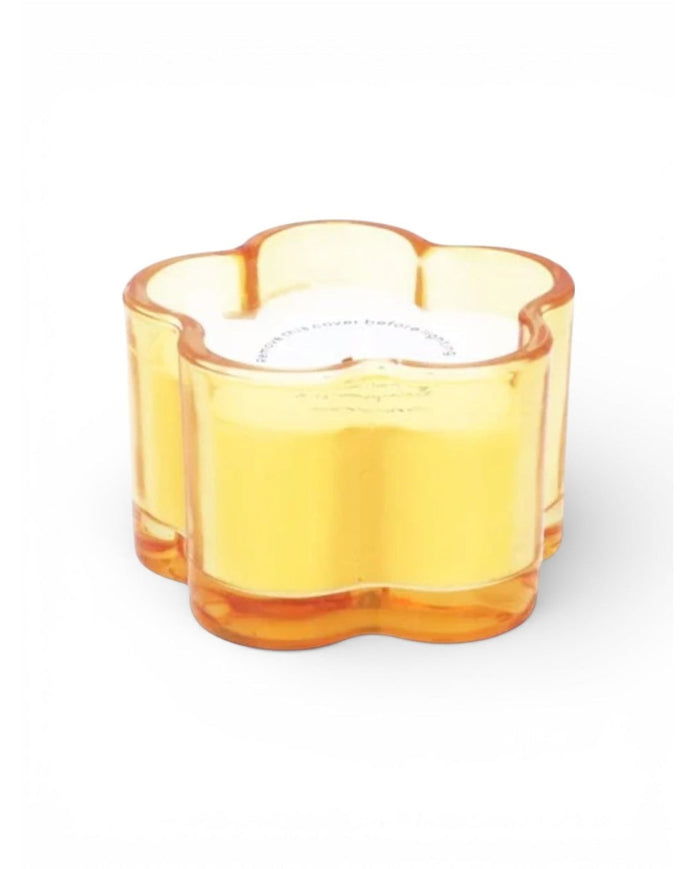 Orange Glass Flower Scented Candle 7cm | Spring Home Fragrance