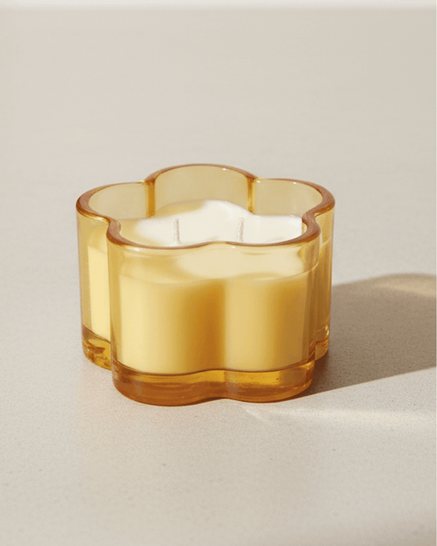 Orange Glass Flower Scented Candle 7cm | Spring Home Fragrance