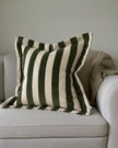 Orla Olive Green Stripe Cushion Cover