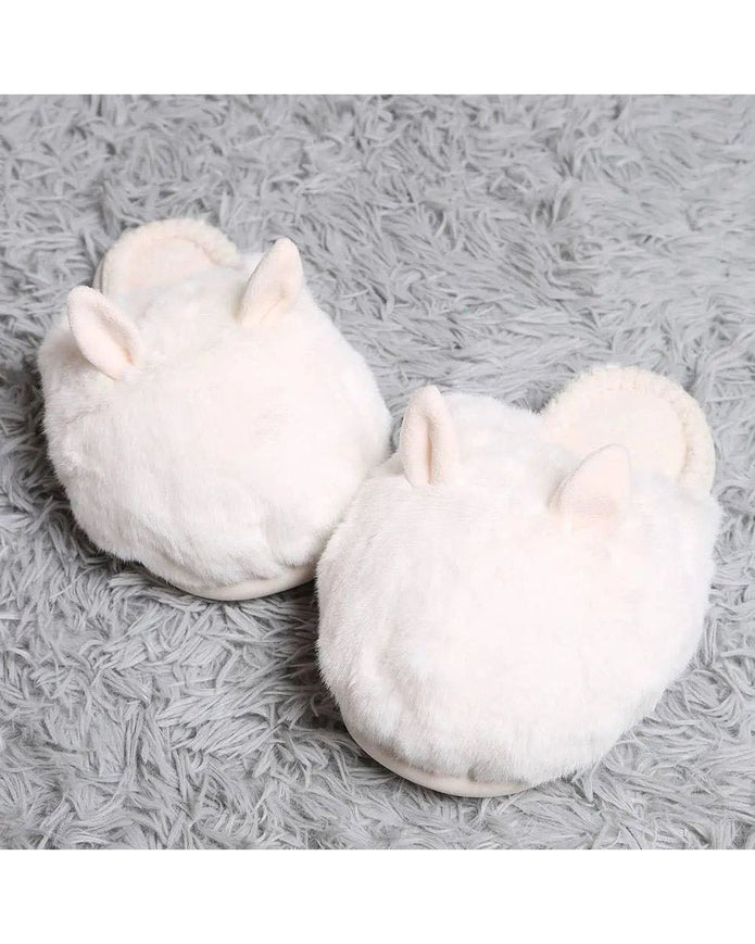 Oversized Cream Faux Fur Bunny Rabbit Slippers - Lulu Loves Home Lulu Loves Home 