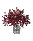 Artificial Burgundy Gypsophila Stem for Christmas decorations by Starlight Express with delicate burgundy flowers and green stems.