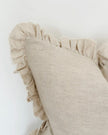 Grace beige square ruffle cushion cover from Ellenvale Trade, featuring soft furnishings with a large, stylish ruffled design.