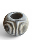 Pallida Textured Beige Vase - Medium Striped Vase