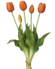 Peach Tulip Stems - Bunch of 5 Artificial Spring Flowers