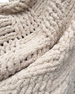 Beige checkered chenille chunky knit blanket throw from Starlight Express, soft furnishings with cozy, textured fabric.