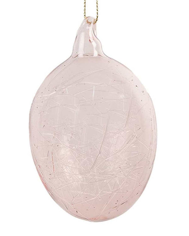 Pink Glass Decorative Hanging Egg
