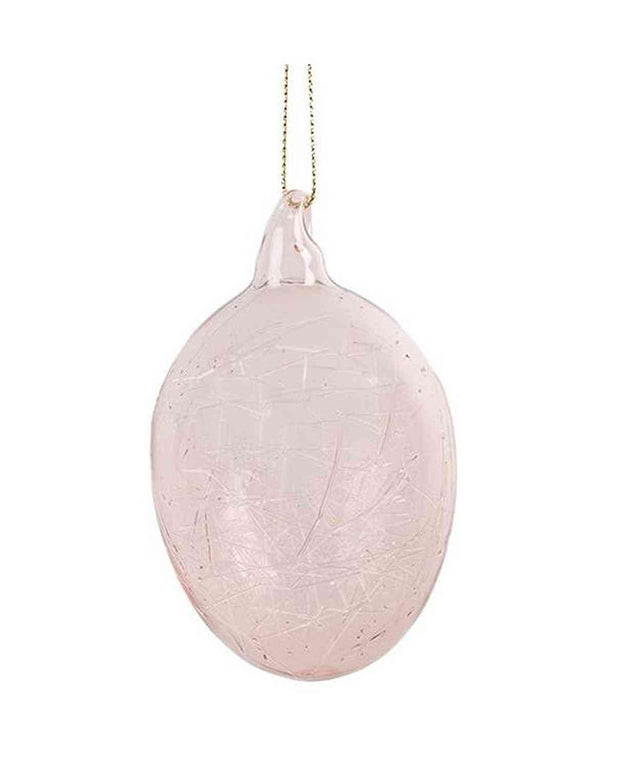 Pink Glass Decorative Hanging Egg
