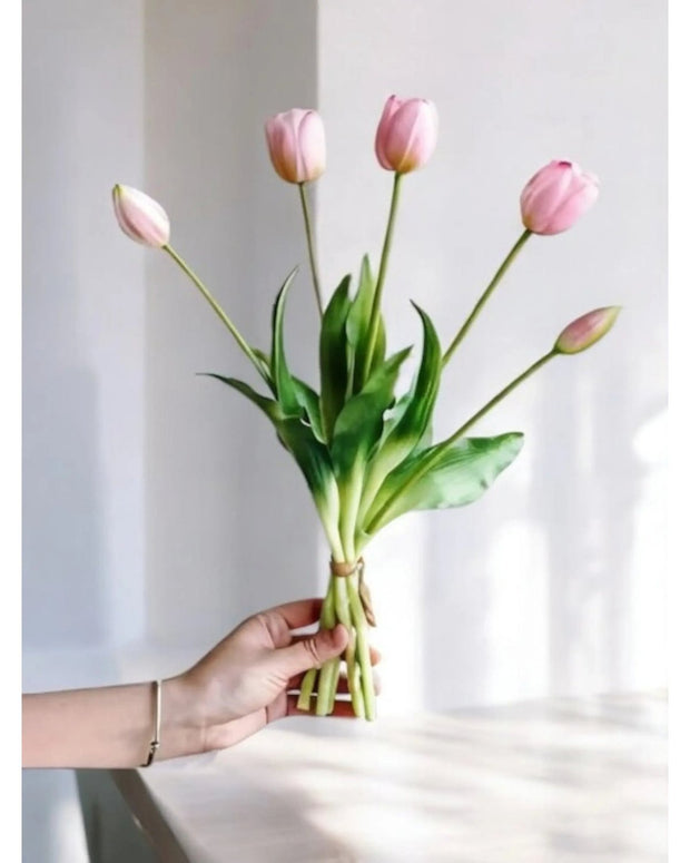 White Spring Tulip Stems - Bunch of Five- Lulu Loves  Lulu Loves Home 