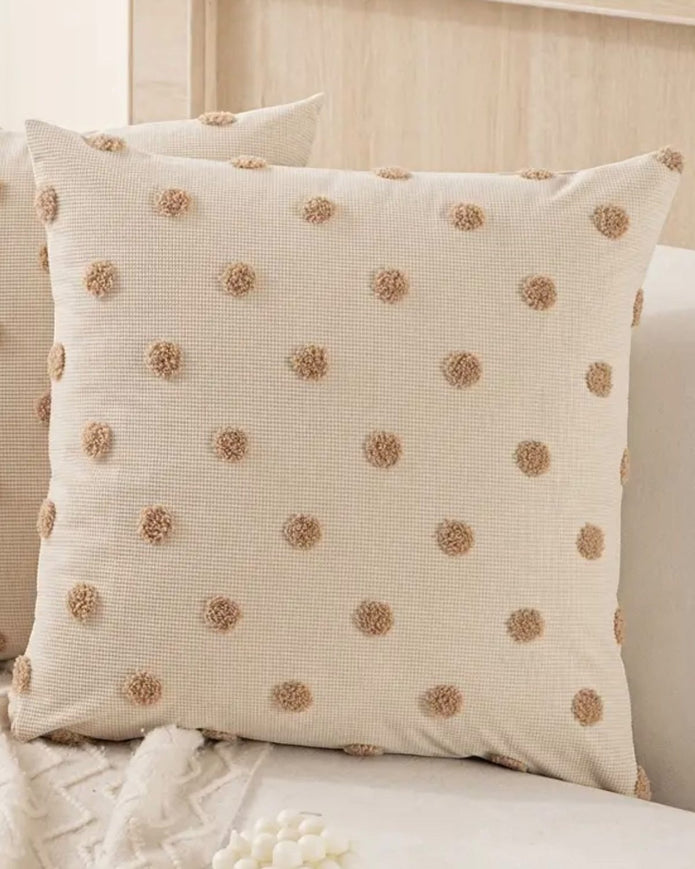 Polka Dot Beige Cushion Cover - PRE ORDER TWO WEEK DELIVERY