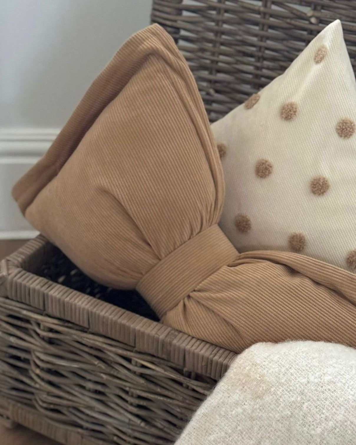 Polka Dot Beige Cushion Cover - PRE ORDER TWO WEEK DELIVERY