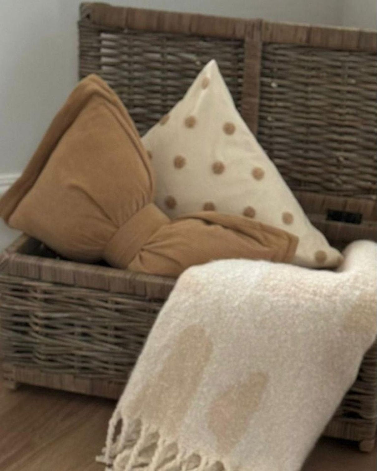 Polka Dot Beige Cushion Cover - PRE ORDER TWO WEEK DELIVERY