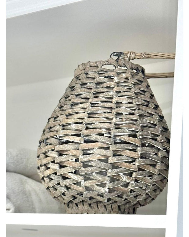 Rattan Bulbous Candle Lantern