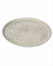 Rattan Effect Wooden Round Tray