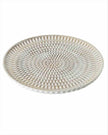 Rattan Effect Wooden Round Tray