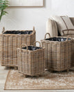 Rattan Kubu Luxury Lined Square Storage Baskets - PRE ORDER THREE WEEK DELIVERY