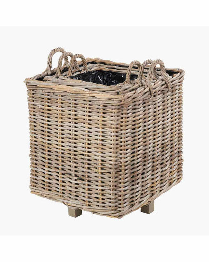 Rattan Kubu Luxury Lined Square Storage Baskets - PRE ORDER THREE WEEK DELIVERY
