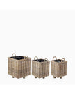 Rattan Kubu Luxury Lined Square Storage Baskets - PRE ORDER THREE WEEK DELIVERY