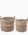 Rattan Kubu Luxury Round Storage Baskets - PRE ORDER THREE WEEK DELIVERY