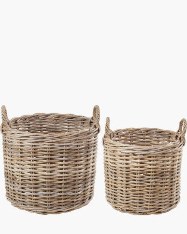 Rattan Kubu Luxury Round Storage Baskets - PRE ORDER THREE WEEK DELIVERY