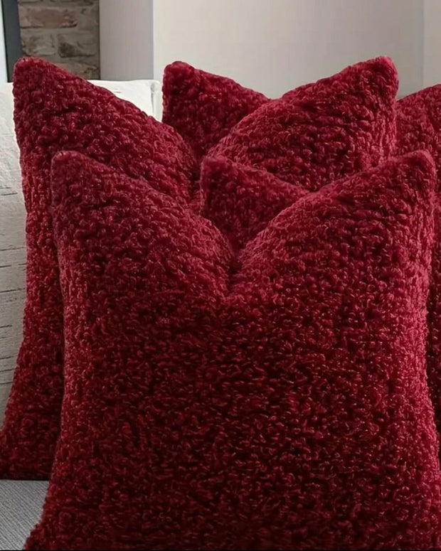 Red Burgundy Boucle Cushion Cover