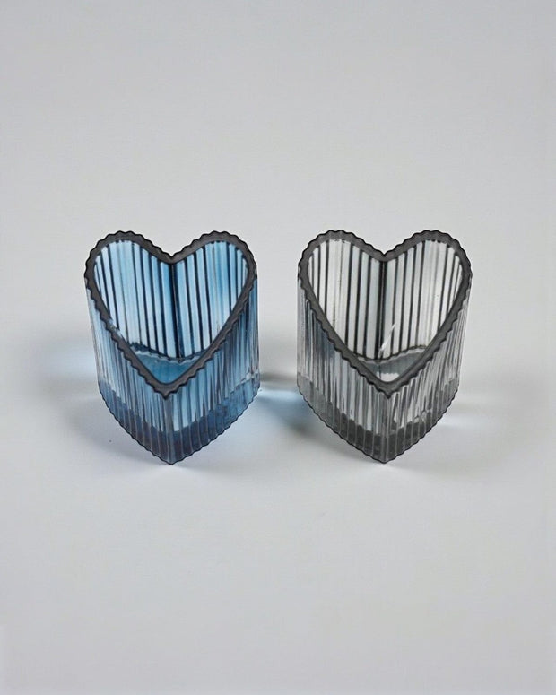Ribbed Heart Tealight Holder